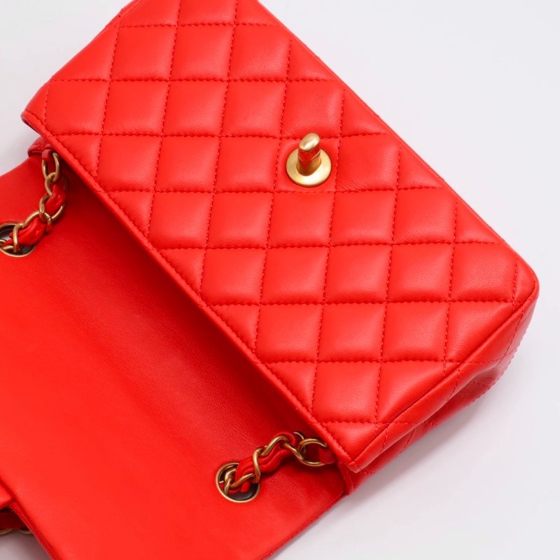 CHANEL 經典口蓋包Mini CF20 - 紅金27開-8