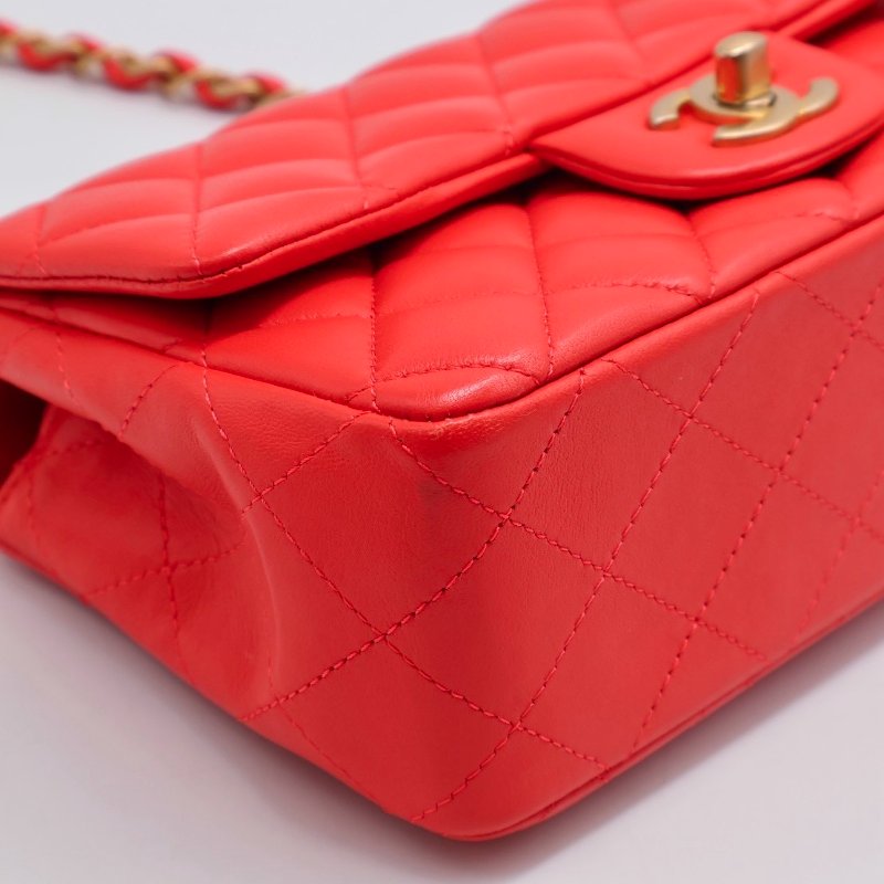 CHANEL 經典口蓋包Mini CF20 - 紅金27開-12