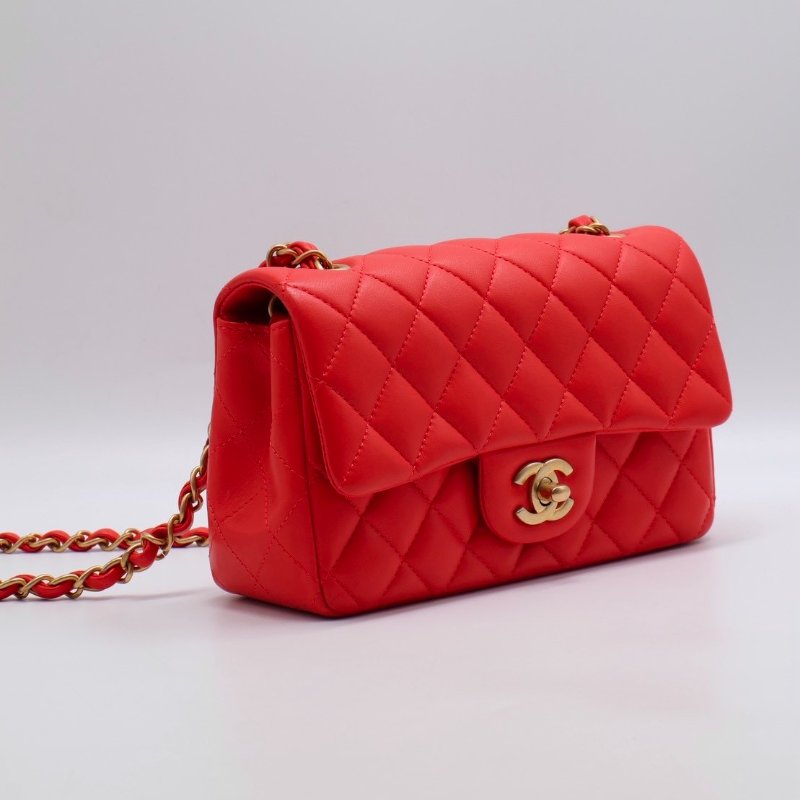 CHANEL 經典口蓋包Mini CF20 - 紅金27開-14