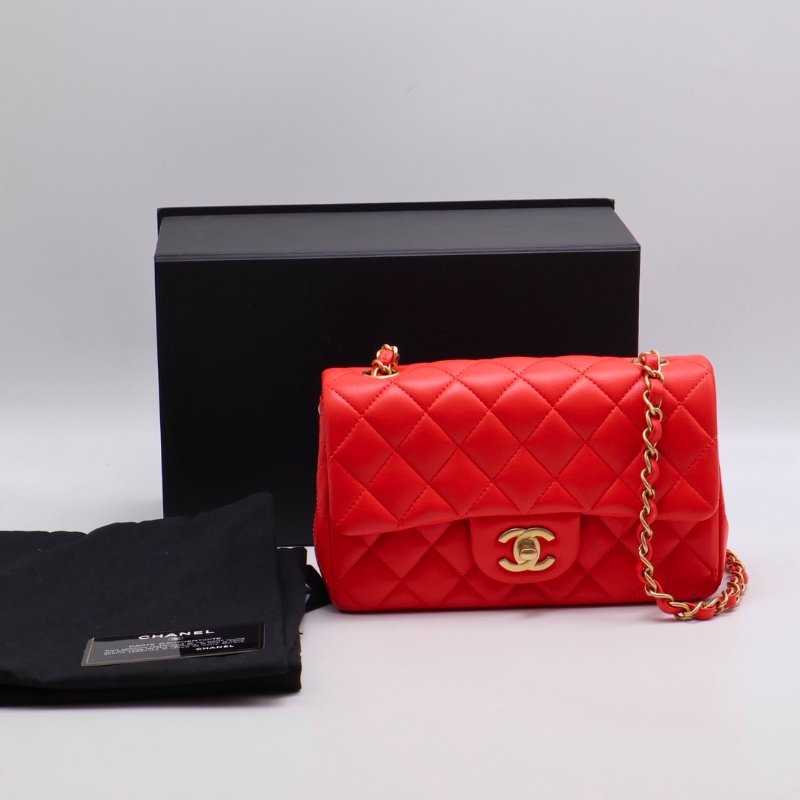 CHANEL 經典口蓋包Mini CF20 - 紅金27開-16