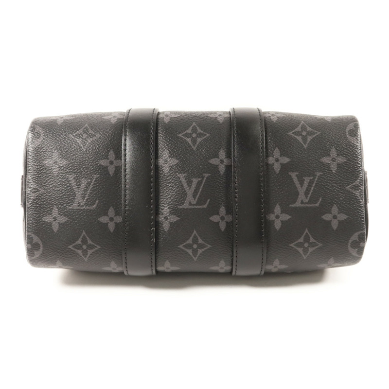 LOUIS VUITTON Monogram Eclipse Keepall Bandouliere 25銀扣手挽肩背兩用袋-3