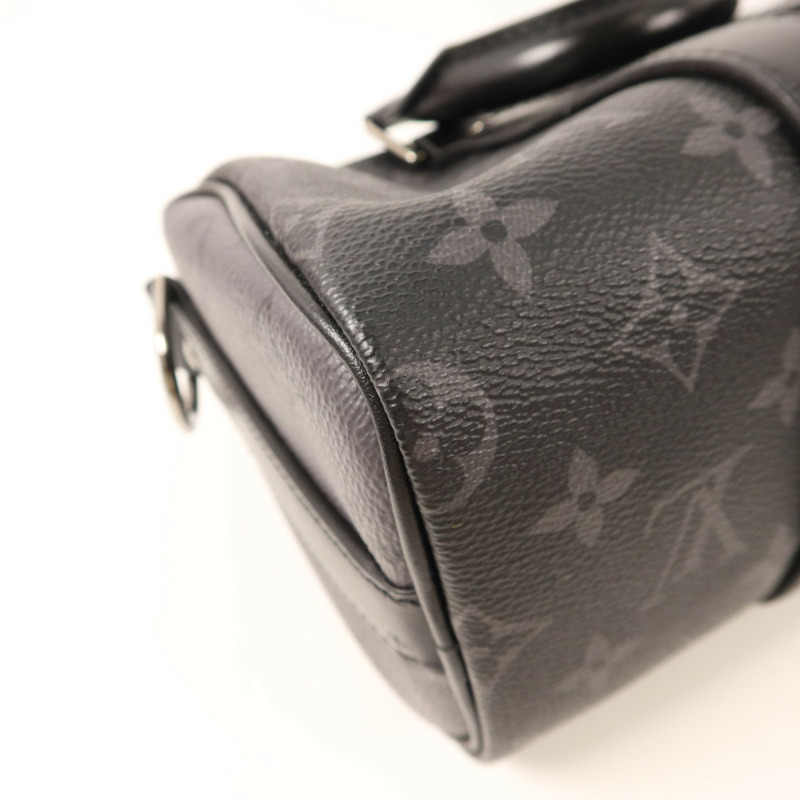 LOUIS VUITTON Monogram Eclipse Keepall Bandouliere 25銀扣手挽肩背兩用袋-12