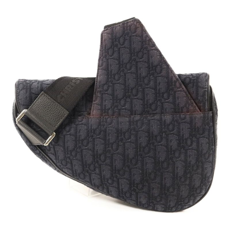Dior 帆布Saddle Bag銀扣肩背袋-1