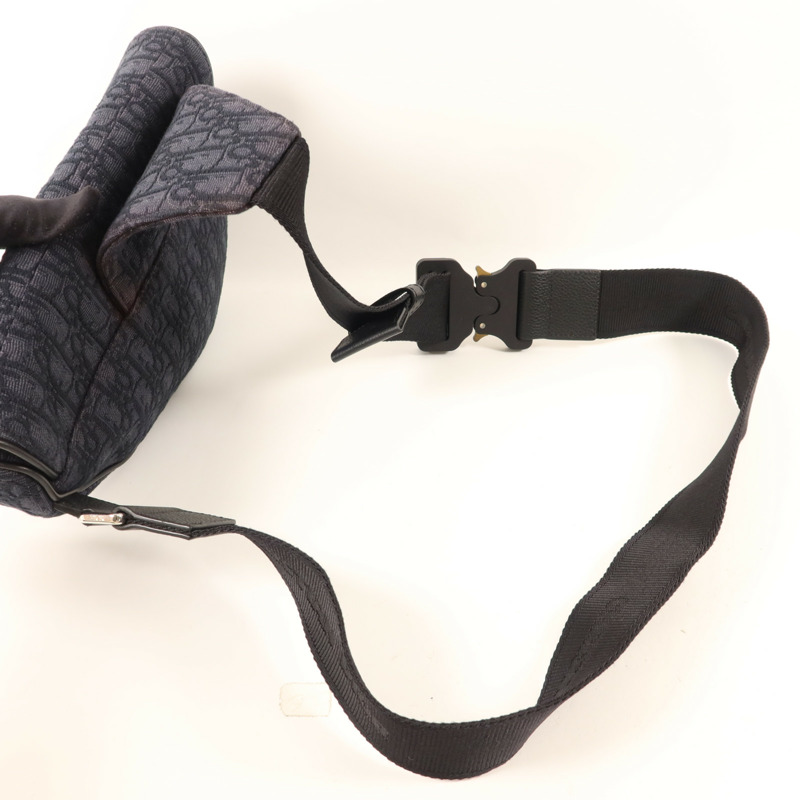 Dior 帆布Saddle Bag銀扣肩背袋-4