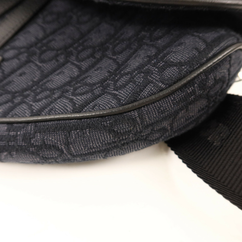 Dior 帆布Saddle Bag銀扣肩背袋-11