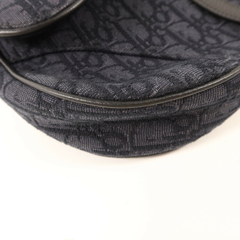Dior 帆布Saddle Bag銀扣肩背袋-12
