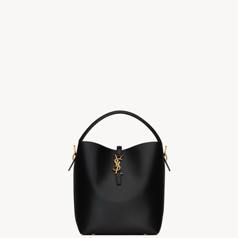 YSL 水桶包 LE 37亮面皮革手袋-6