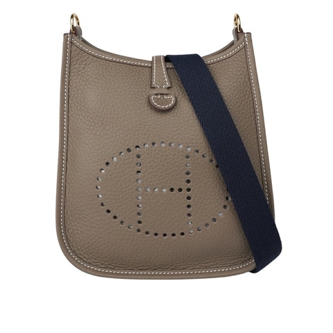 Hermes mini evelyne 大象灰 金16