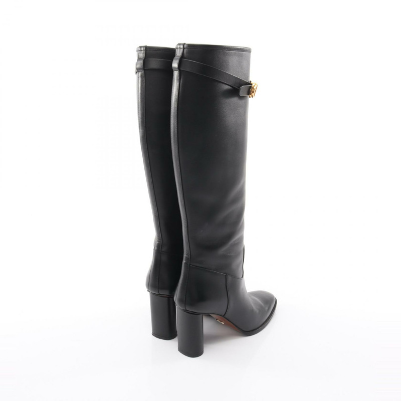 Christian DIOR EMPREINTE 長靴,35.5碼,黑色真皮,二手女款-1