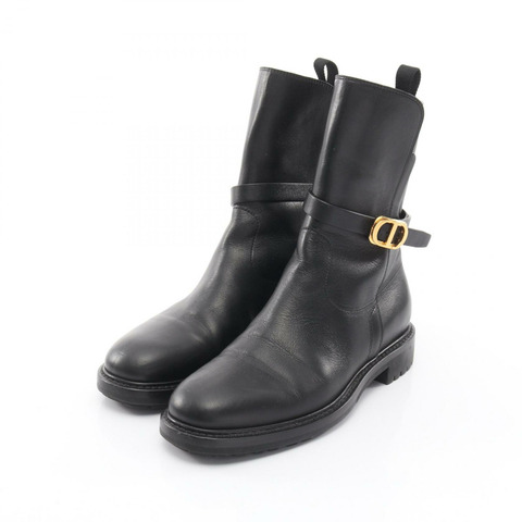 Christian DIOR EMPREINTE 短靴鞋 #36 黑色皮革二手女鞋