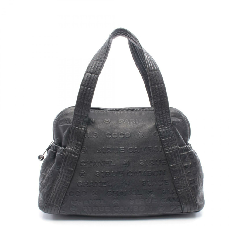 香奈兒 (CHANEL) Unlimited 壓花logo肩背包，黑色皮革，二手，女士款，附五金配件-0