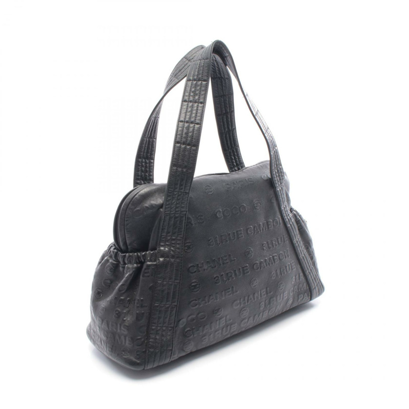 香奈兒 (CHANEL) Unlimited 壓花logo肩背包，黑色皮革，二手，女士款，附五金配件-1