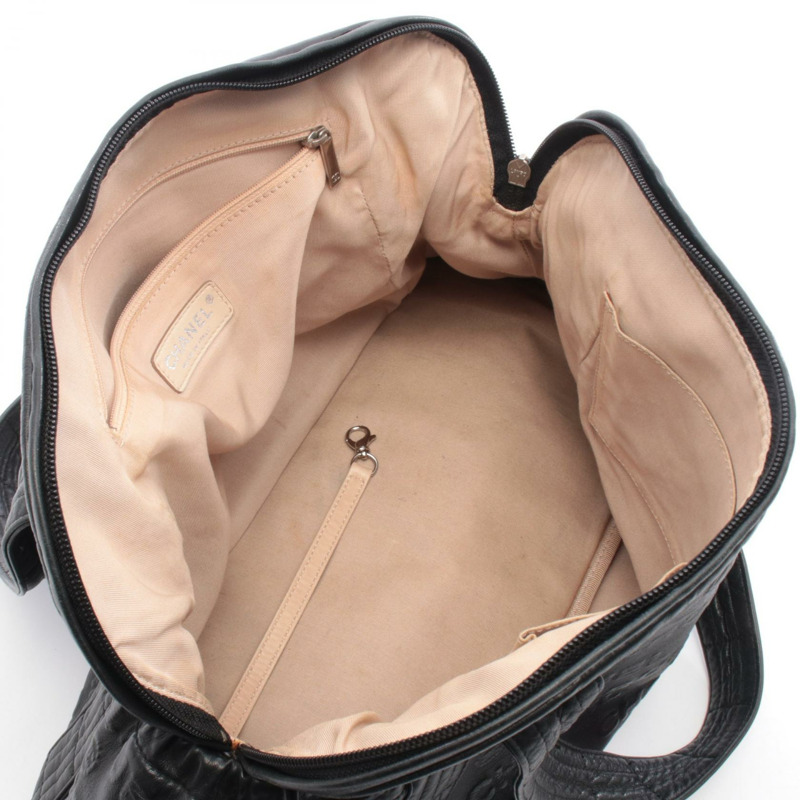 香奈兒 (CHANEL) Unlimited 壓花logo肩背包，黑色皮革，二手，女士款，附五金配件-2