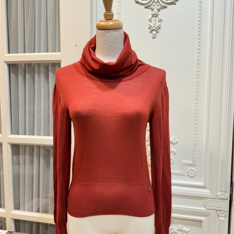 《新歡舊愛》正品CHANEL暗紅色套頭薄毛衣38/SM-0