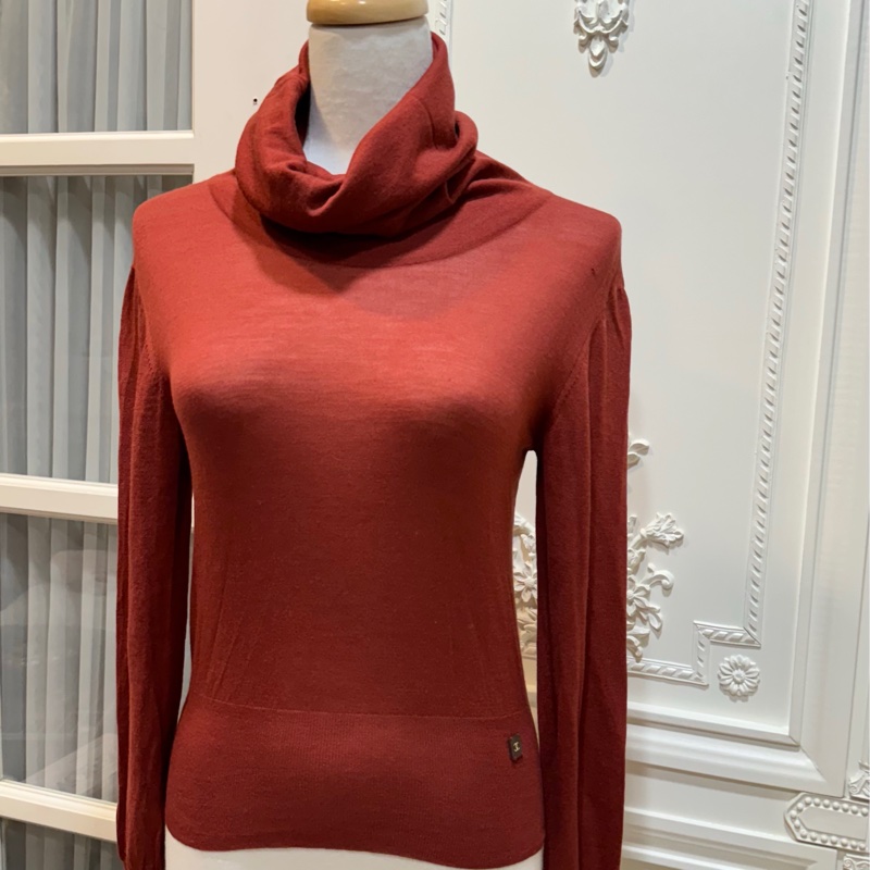 《新歡舊愛》正品CHANEL暗紅色套頭薄毛衣38/SM-2