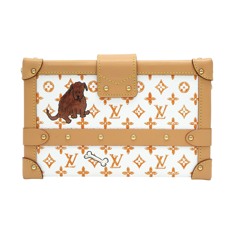 白/橘色 Catogram 帆布 PETITE MALLE 肩背包【LOUIS VUITTON LV 路易威登】 M44461-1