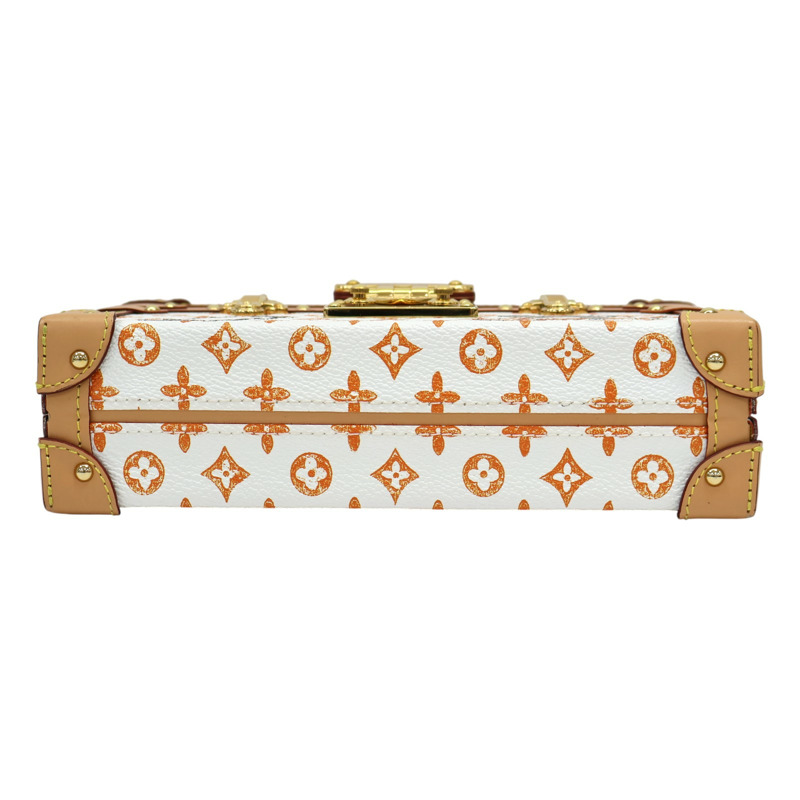 白/橘色 Catogram 帆布 PETITE MALLE 肩背包【LOUIS VUITTON LV 路易威登】 M44461-3