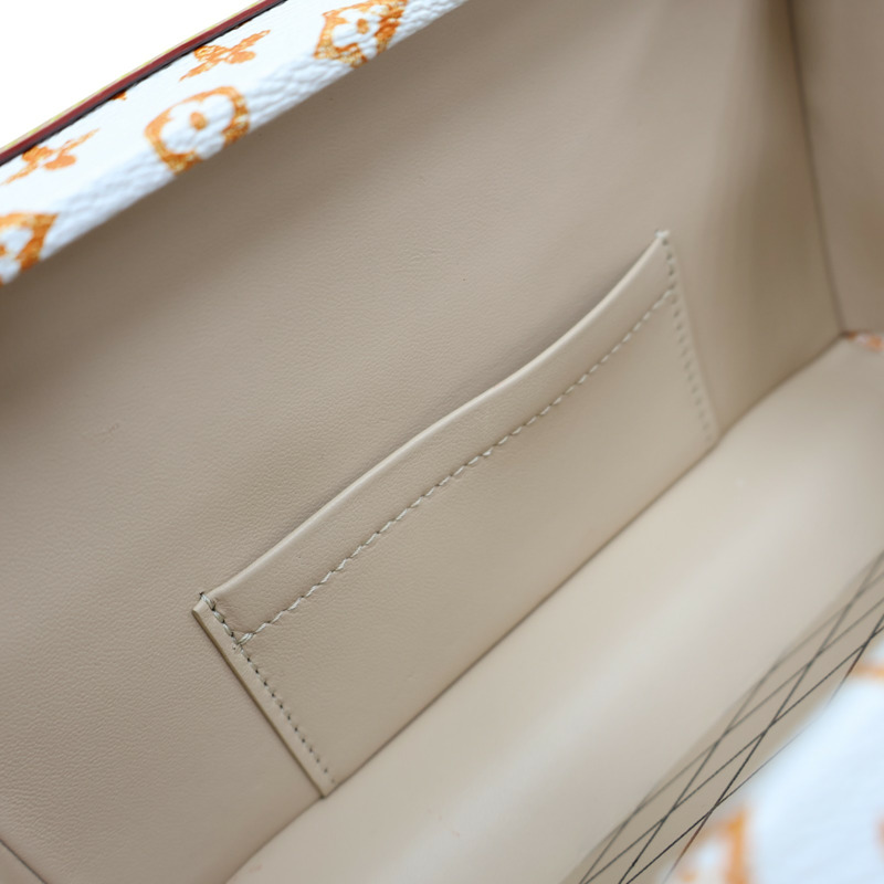 白/橘色 Catogram 帆布 PETITE MALLE 肩背包【LOUIS VUITTON LV 路易威登】 M44461-6