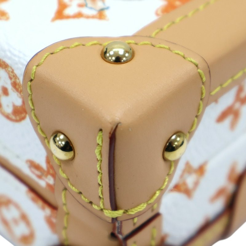 白/橘色 Catogram 帆布 PETITE MALLE 肩背包【LOUIS VUITTON LV 路易威登】 M44461-12