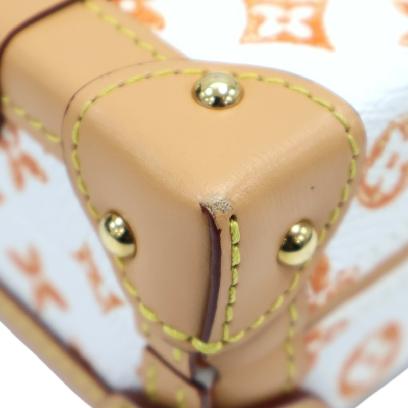 白/橘色 Catogram 帆布 PETITE MALLE 肩背包【LOUIS VUITTON LV 路易威登】 M44461-13