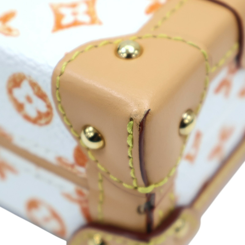 白/橘色 Catogram 帆布 PETITE MALLE 肩背包【LOUIS VUITTON LV 路易威登】 M44461-14