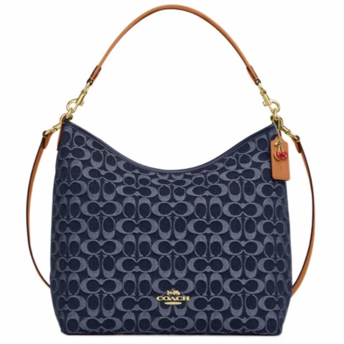 Coach 女士 Laurel 大號標誌性牛仔單肩包均碼碼36cm*12.7cm*30.5cm-0