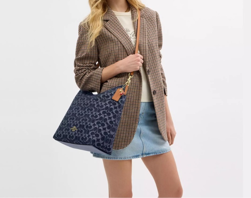 Coach 女士 Laurel 大號標誌性牛仔單肩包均碼碼36cm*12.7cm*30.5cm-5