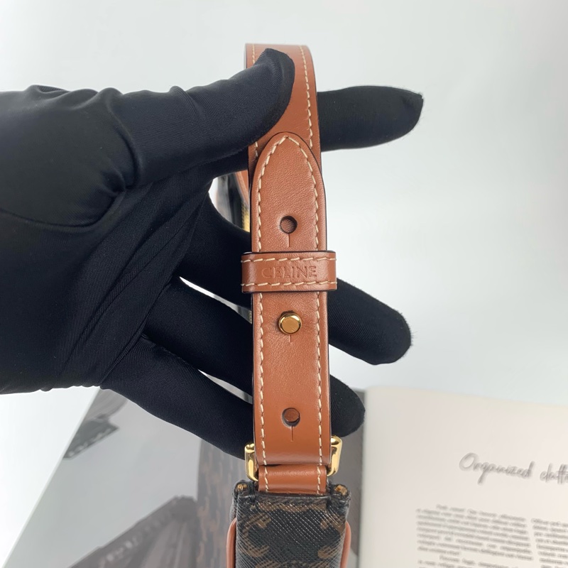 Celine腋下包經典老花配色❤️包況很新👍-8