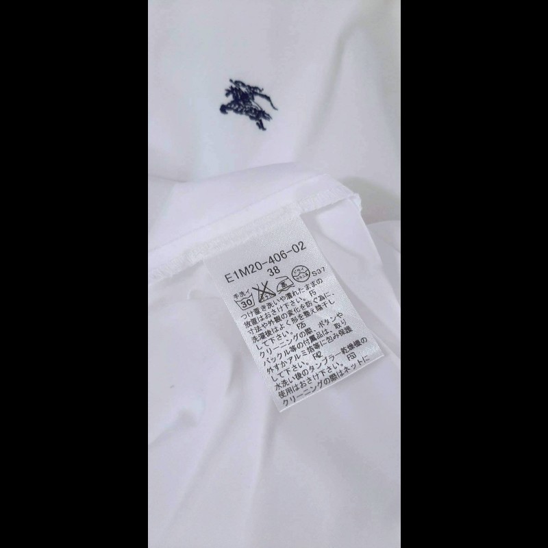 絕版BURBERRY 博柏利 BLUE LABEL 藍標 戰馬 女白色長袖襯衫38號-8
