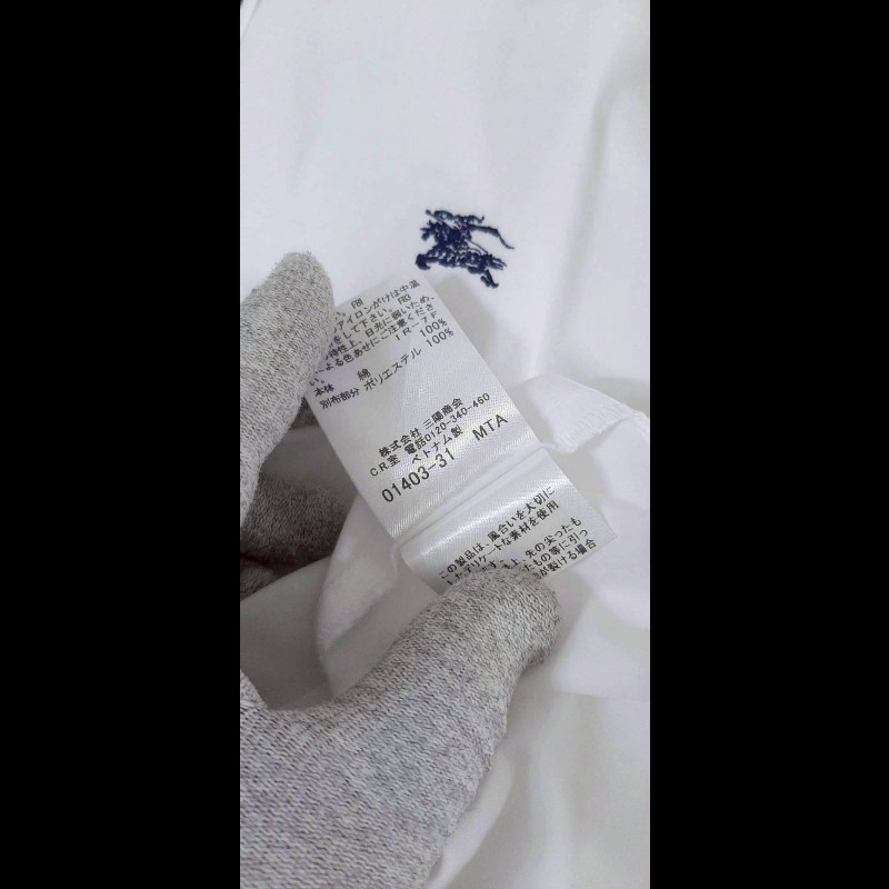 絕版BURBERRY 博柏利 BLUE LABEL 藍標 戰馬 女白色長袖襯衫38號-9