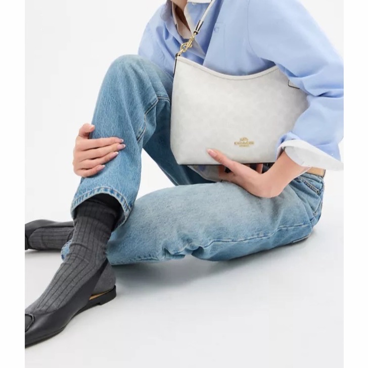 Coach 女士 Laurel 標誌性帆布單肩包均碼碼31cm*10.8cm*23.5cm-4