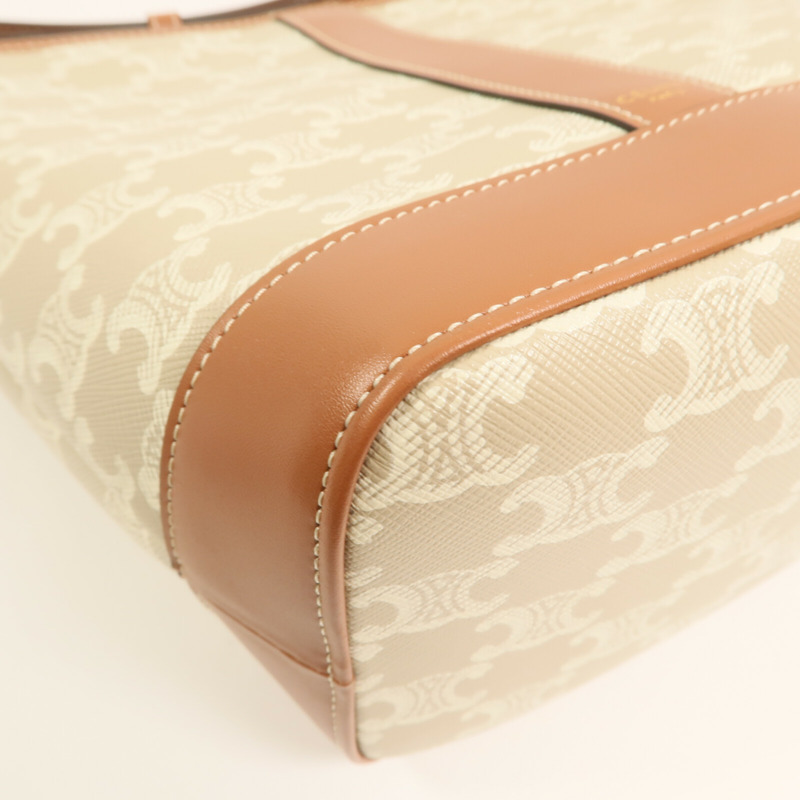 CELINE 塗層帆布Small Bucket金扣肩背袋-6