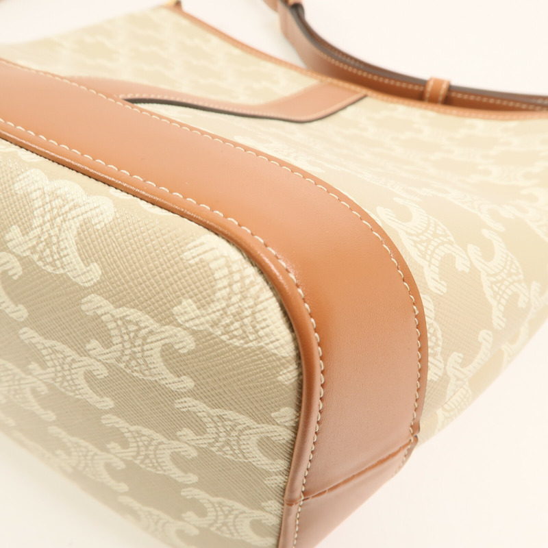 CELINE 塗層帆布Small Bucket金扣肩背袋-7