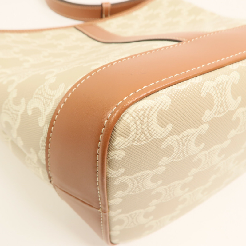 CELINE 塗層帆布Small Bucket金扣肩背袋-8