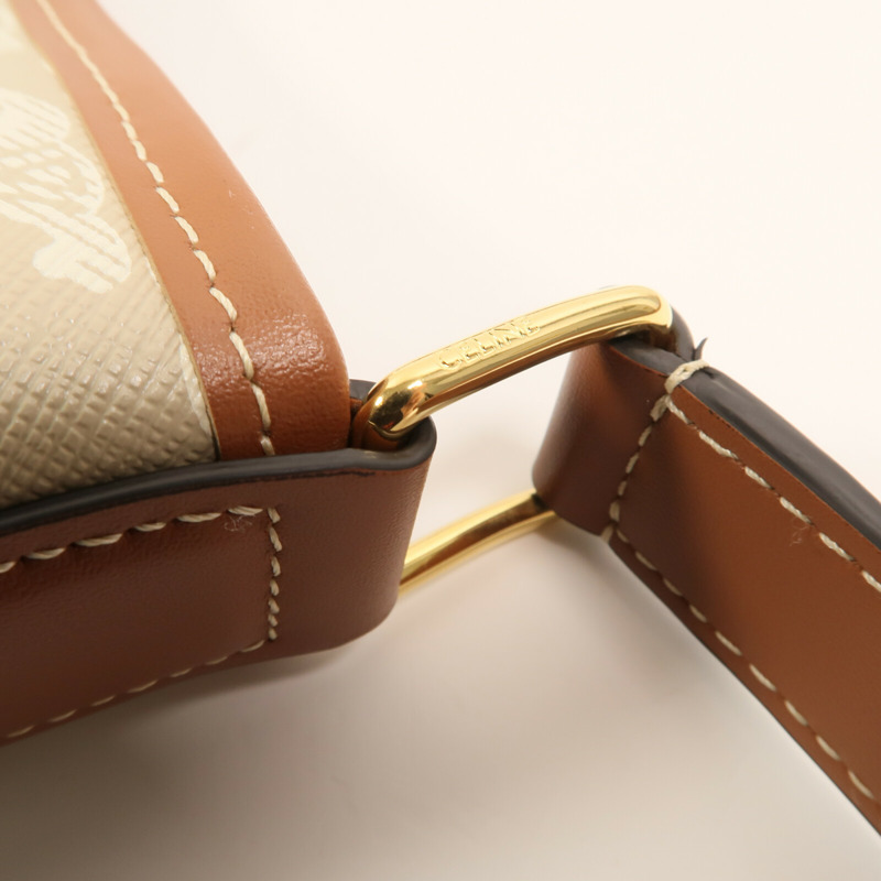 CELINE 塗層帆布Small Bucket金扣肩背袋-10