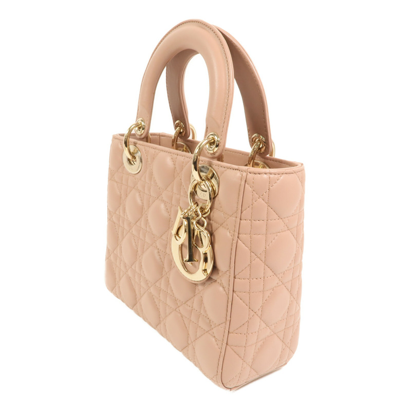 Dior 羊皮皮革Lady Dior Small My ABCDior金扣手挽肩背兩用袋-2