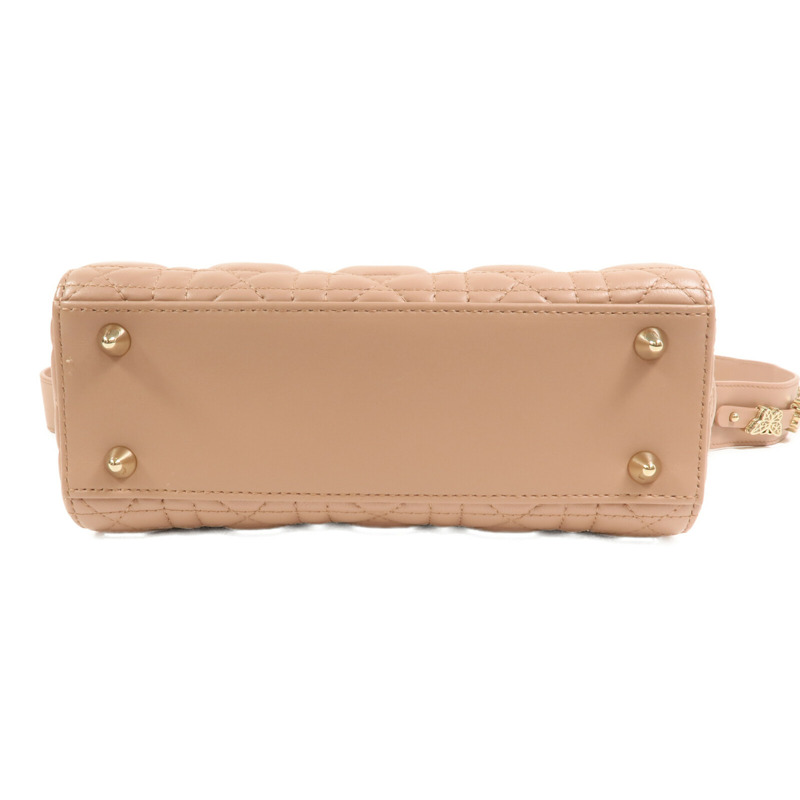 Dior 羊皮皮革Lady Dior Small My ABCDior金扣手挽肩背兩用袋-8