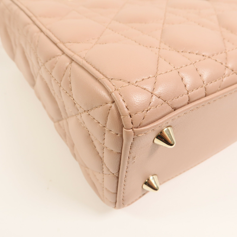 Dior 羊皮皮革Lady Dior Small My ABCDior金扣手挽肩背兩用袋-10