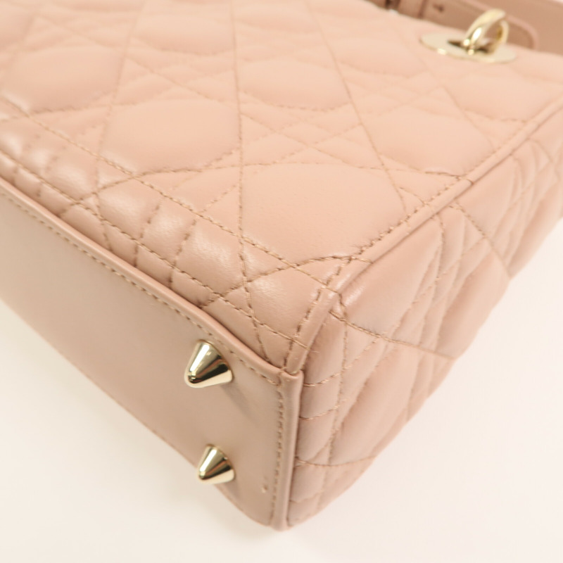 Dior 羊皮皮革Lady Dior Small My ABCDior金扣手挽肩背兩用袋-11