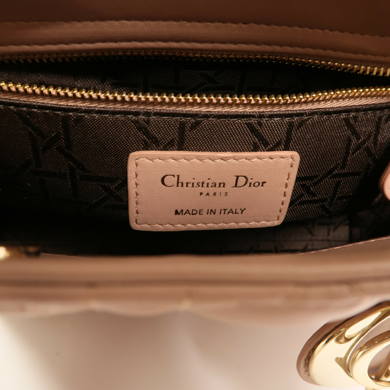 Dior 羊皮皮革Lady Dior Small My ABCDior金扣手挽肩背兩用袋-15