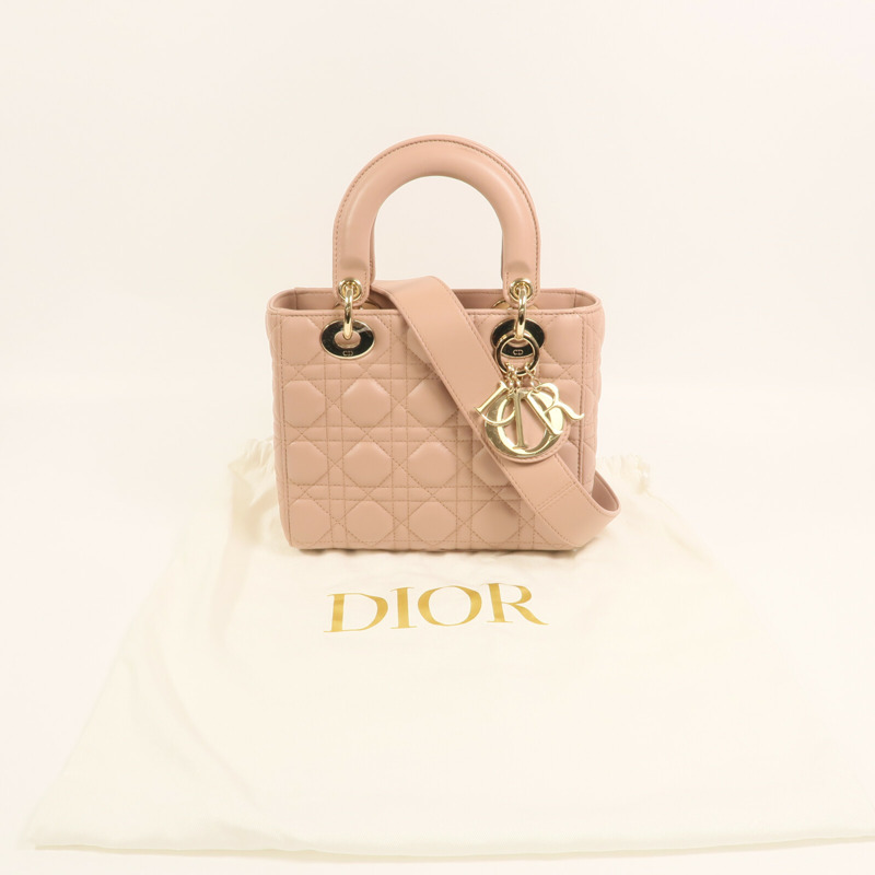 Dior 羊皮皮革Lady Dior Small My ABCDior金扣手挽肩背兩用袋-16