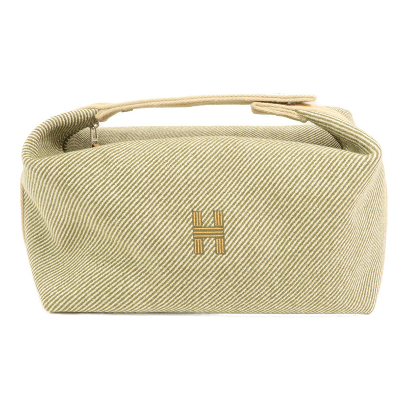 HERMES 帆布Bride-a Brac Cabriole GM銀扣手挽袋-0