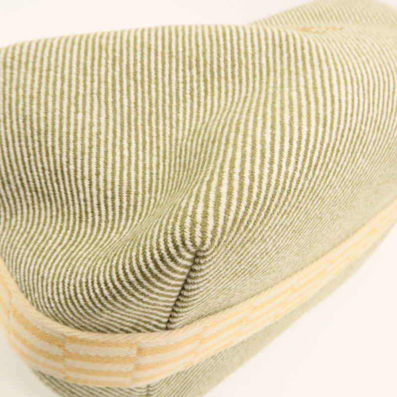 HERMES 帆布Bride-a Brac Cabriole GM銀扣手挽袋-6