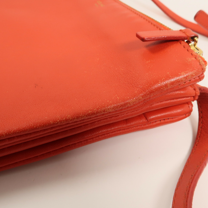 CELINE 羊皮皮革Trio金扣肩背袋-10