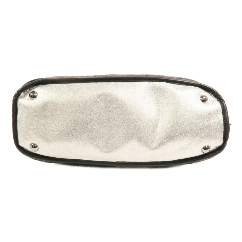 CHANEL 牛皮皮革/棉質Chain Shoulder銀扣肩背袋-4