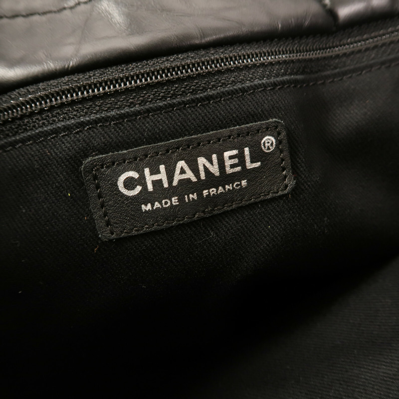 CHANEL Fur/牛皮皮革/棉質Shoulder Bag銀扣鏈帶手挽肩背兩用袋-11