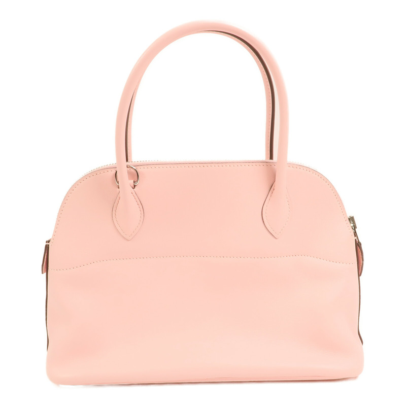 HERMES Epsom皮革Bolide 27銀扣手挽肩背兩用袋Rose Sakura-1