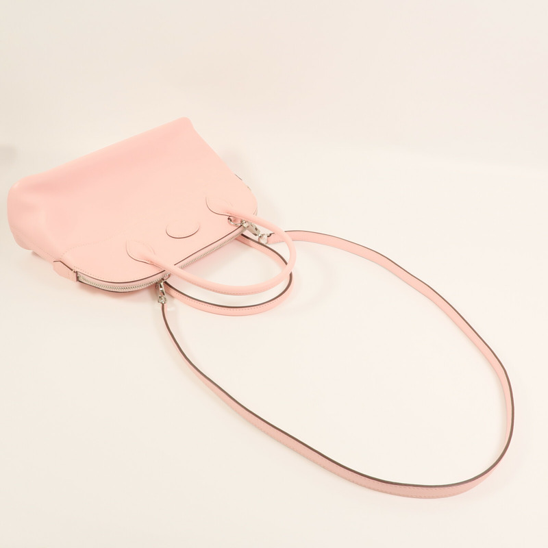 HERMES Epsom皮革Bolide 27銀扣手挽肩背兩用袋Rose Sakura-5
