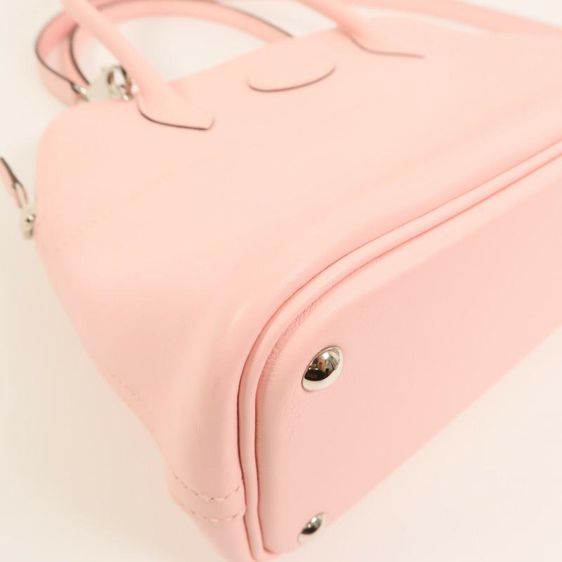 HERMES Epsom皮革Bolide 27銀扣手挽肩背兩用袋Rose Sakura-7