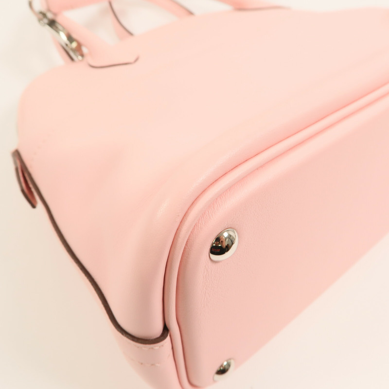 HERMES Epsom皮革Bolide 27銀扣手挽肩背兩用袋Rose Sakura-9